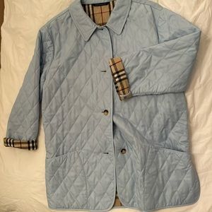 Lite Blue Woman’s Burberry Jacket-Wonens size medium
